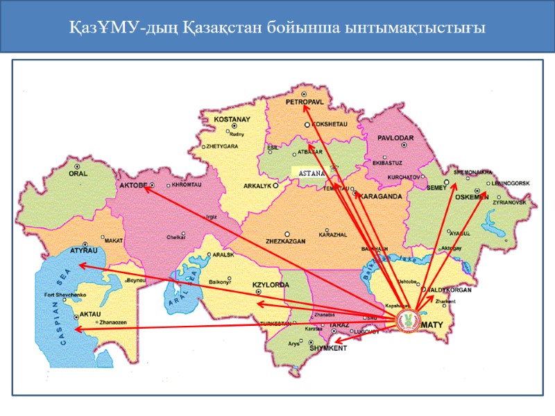 ҚазҰМУ-дың Қазақстан бойынша ынтымақтыстығы